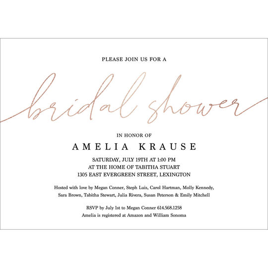 Foil Bridal Shower Invitations